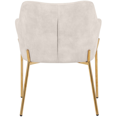 Zaire Upholsters Dining Chair in Velvet/Leather/Boucle with Gold Chrome Iron