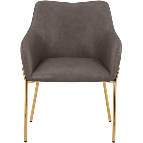 Zaire Upholsters Dining Chair in Velvet/Leather/Boucle with Gold Chrome Iron