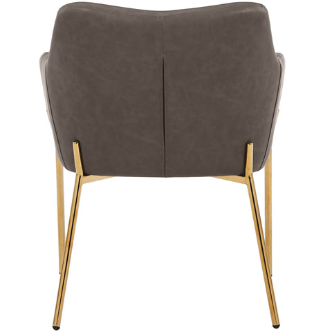 Zaire Upholsters Dining Chair in Velvet/Leather/Boucle with Gold Chrome Iron