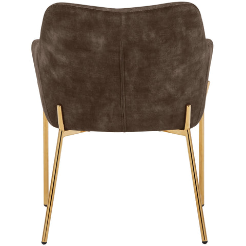 Zaire Upholsters Dining Chair in Velvet/Leather/Boucle with Gold Chrome Iron