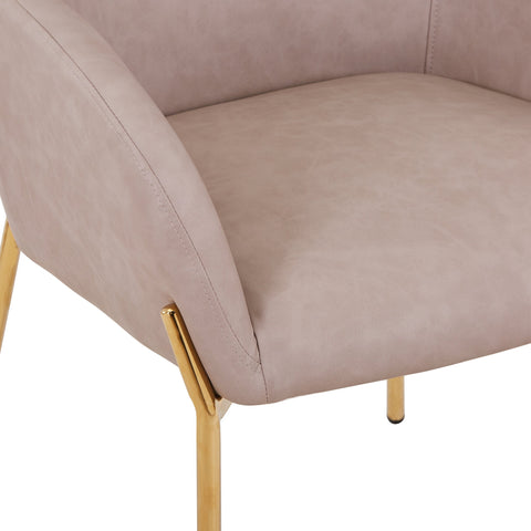 Zaire Upholsters Dining Chair in Velvet/Leather/Boucle with Gold Chrome Iron