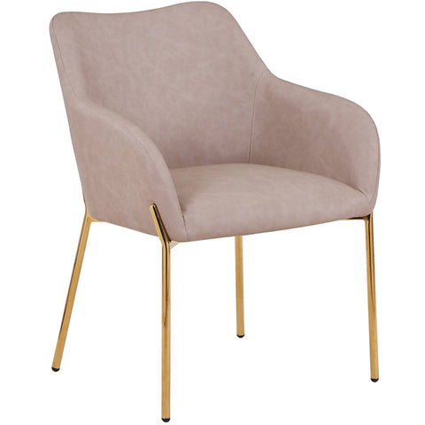 Zaire Upholsters Dining Chair in Velvet/Leather/Boucle with Gold Chrome Iron