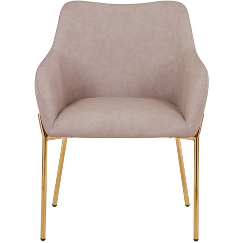 Zaire Upholsters Dining Chair in Velvet/Leather/Boucle with Gold Chrome Iron