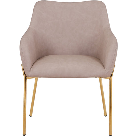 Zaire Upholsters Dining Chair in Velvet/Leather/Boucle with Gold Chrome Iron