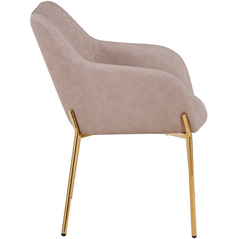 Zaire Upholsters Dining Chair in Velvet/Leather/Boucle with Gold Chrome Iron