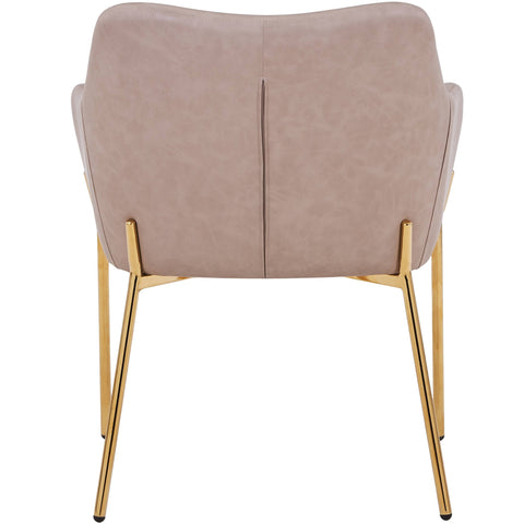 Zaire Upholsters Dining Chair in Velvet/Leather/Boucle with Gold Chrome Iron