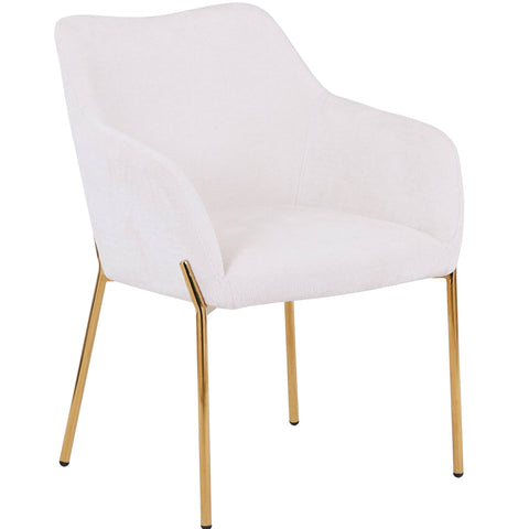 Zaire Upholsters Dining Chair in Velvet/Leather/Boucle with Gold Chrome Iron