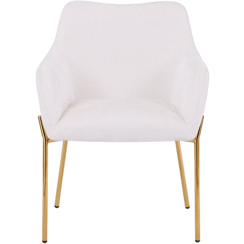 Zaire Upholsters Dining Chair in Velvet/Leather/Boucle with Gold Chrome Iron