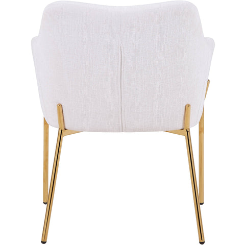 Zaire Upholsters Dining Chair in Velvet/Leather/Boucle with Gold Chrome Iron