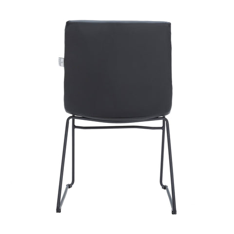 Zylar Leather/Polyester Office Guest Chair with Powder-Coated Stainless Steel Base