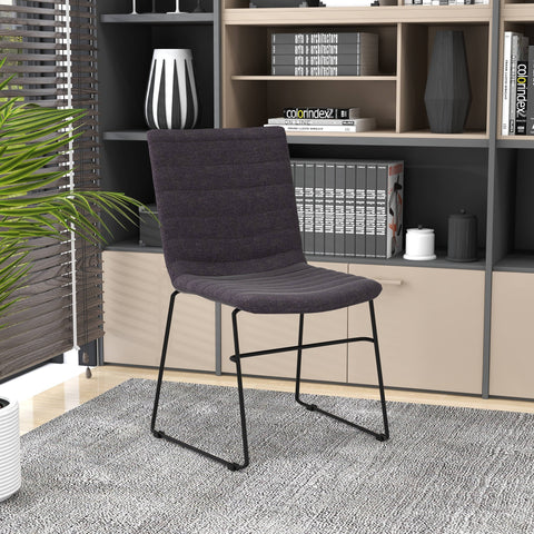 Zylar Leather/Polyester Office Guest Chair with Powder-Coated Stainless Steel Base