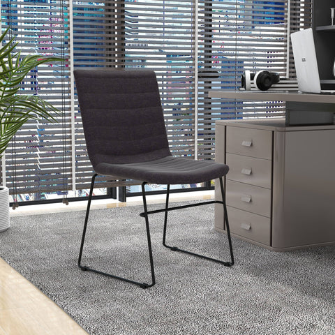 Zylar Leather/Polyester Office Guest Chair with Powder-Coated Stainless Steel Base