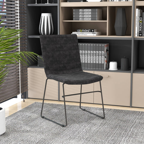 Zylar Leather/Polyester Office Guest Chair with Powder-Coated Stainless Steel Base