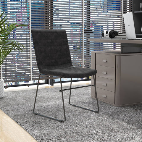 Zylar Leather/Polyester Office Guest Chair with Powder-Coated Stainless Steel Base