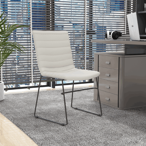 Zylar Leather/Polyester Office Guest Chair with Powder-Coated Stainless Steel Base