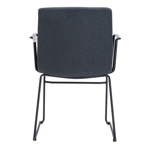 Zylar Leather/Polyester Guest Arm Chair with Powder-Coated Stainless Steel Base