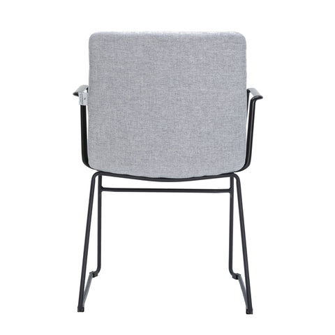 Zylar Leather/Polyester Guest Arm Chair with Powder-Coated Stainless Steel Base