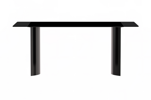 Zara Rectangular Dining Table with Glass/Sintered Stone Top and Stainless Steel Base