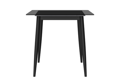 Zayle Modern Dining Table with a Rectangular Glass/Stone Tabletop in Steel