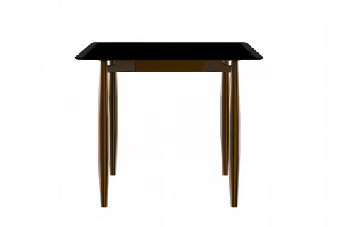 Zinti Rectangular Dining Table with Glass/Sintered Stone Tabletop and Steel Base